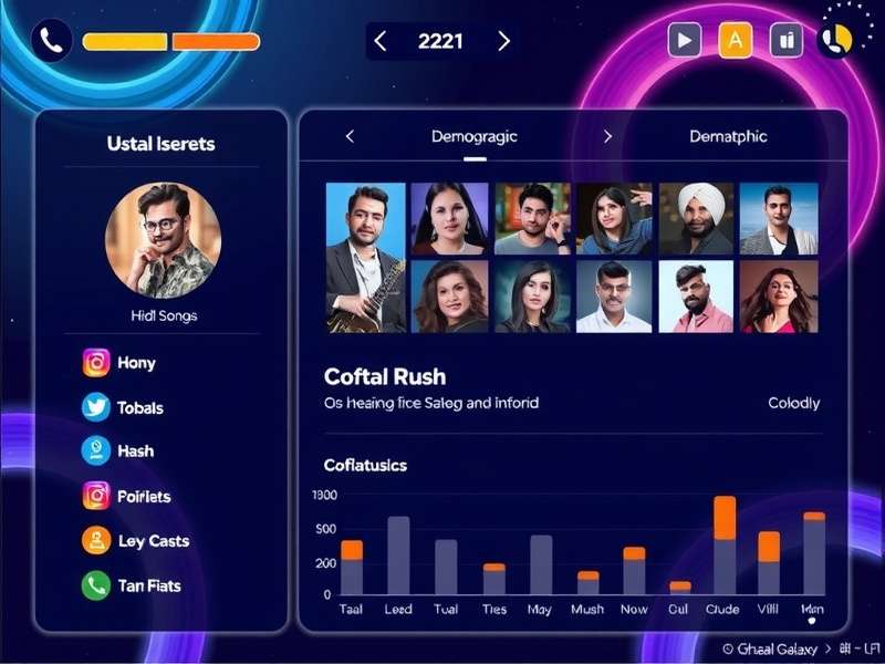 Ghazal Galaxy gameplay interface showing musical elements
